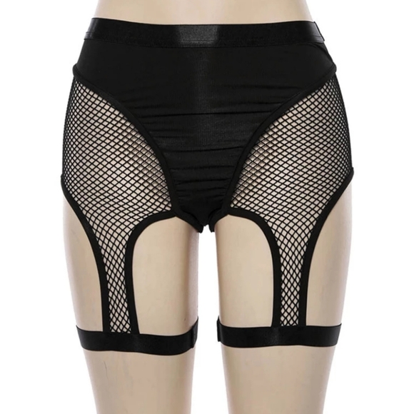 NEW Dolls Kill Mesh Shorts Leggings Cowgirl Rave - Picture 2 of 4